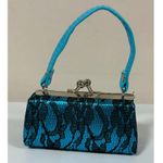 Blue Black Lace Mini Purse Bag Pocketbook 4”x5” in. 💙🖤 Photo 0