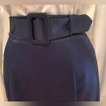 NIKIBIKI High waist belted Silky Satin ruffle hem midi skirt blue size M Photo 5