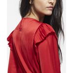 The Kooples “Short red dress” pleated ruffle satin mini dress medium size M Photo 1