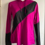 Champion Women's Black & Dark Pink Thumb Hole Hoodie Work Out Runner Top Photo 0