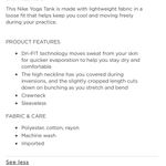 Nike NEW Tank Top Yoga Black Crochet Trim Dri-Fit Loose Fit Women's Size Large Photo 9