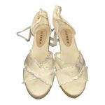 Serra Women's EUC Espadrille Wedge Sandals Sz 8 Cream Tie Up Boho Vacation Photo 1