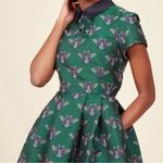 Modcloth Uniqueness on Offer Brocade Beatle Insect Shirt Dress Green Size 2X Photo 1