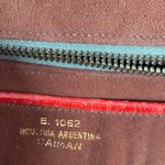 Vintage Deep Red Caiman Crocodile Made in Argentina Alligator purse flawed Photo 6