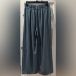 Halara High Waisted Pocket Wide Leg Waffle Work Pants Size S Blue Photo 3