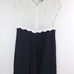 Vintage 90s SL Fashions Cream Lace Black Babydoll Scalloped Dress Size 8 Photo 2