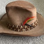 Stetson Vintage  Outback Suede Cowboy Hat With Feather Photo 1