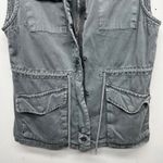 Per Se Charcoal Full Zip & Button Front Women's Vest Size Medium Breathable Photo 3