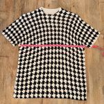 August Silk  • Classic HOUNDSTOOTH RIBBED KNIT • 100% SILK TOP • Size Large Photo 2