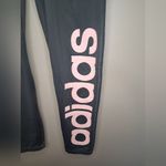 Adidass Charcoal Leggings with Pink Lettering Photo 2