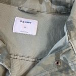 Old Navy  Women's XS Green Camo Canvas Collared Jacket Full Zip Cinch Waist Photo 1