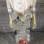 Marisa Baratelli 1990s Silk Blouse Black White Abstract Trim Size 12 Photo 13