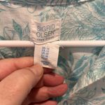 Sigrid Olsen  100% Linen Blouse Size 1X 3/4 Sleeves Collared Popover Floral‎ Photo 3