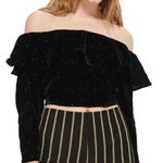 Topshop NWT  Velvet Shirt Cocktail Party Event Evening‎ medium off shoulder Photo 0