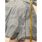 La Vie Rebecca Taylor Blue Tiered Midi Dress Women’s L Gauze Cotton Boho Peasant Size L Photo 3