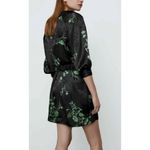 ZARA Jacquard Dress Long Sleeved Black and Green Belted Size S NWT Blogger Fave Photo 11