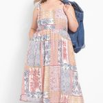 Lane Bryant Pink&Yellow Multi Patchwork Boho Tie Shoulder Midi Dress Sz.22W Photo 0