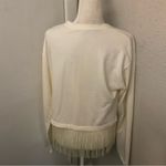 ZARA  Trafaluc Ivory Fringe Sweatshirt Top S Costal Cowgirl Western Festival Photo 1