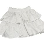 Princess Polly White Linen Tiered Layered Smocked Ruffle Peasant Mini Skirt Sz 4 Photo 3