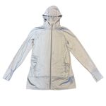 Mondetta White Gray Chevron Yoga Hooded Jacket Size Small EUC Photo 4