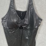 Torrid  Wireless‎ Foil Keyhole Plunge One Piece Swimsuit Plus Size 6 6X Silver Photo 5