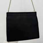 Saks 5th Avenue Saks Fifth Avenue Vintage Black Clutch Thin Bag Shoulder Bag Gold Tone Photo 8