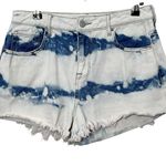 PacSun Distressed High Waisted Denim Festival Shorts Tie Dye Women’s Size 28 Photo 1