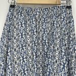 Solitaire  Boho Maxi High Low Skirt Blue White Crochet Mixed Print Pull On Size S Photo 5