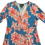 Heyton floral wrap dress small blue orange short sleeve Pink Photo 3