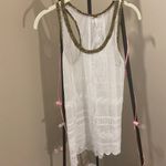 Free People FP Vintage White Lace Pool Dress with Green Stitch Photo 1