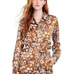 La Ligne x Target Blouse Medium Floral Button Front Long Sleeves Brown Print NWT Photo 0