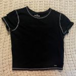 Hollister Black Baby Tee With White Stitching Photo 0