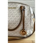 Michael Kors MK White/Brown  Riley Purse - Size M Photo 1