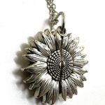 Silver tone you are my sunshine flower pendant necklace Photo 5