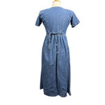 Jane Ashley Vintage 90s  Petite Denim Maxi Dress Sunflower Embroidery PM Photo 4