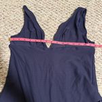 & Other Stories & OTHER STORIES Structured V-Cut Swimsuit Textured Navy- Size 12 Photo 9
