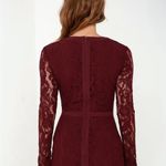 Adelyn Rae  Sweet as Sugar Burgundy Long Sleeve Lace Dress Photo 8