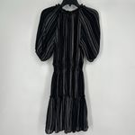 Rails  Abia Dress Tiered Black Stripe Smocked Ruffle Linen Blend Boho Size XS Photo 6