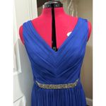 David's Bridal David’s Bridal Cobalt Blue Rhinestone Waist Bridesmaid Formal Dress 10 L W11092 Photo 2