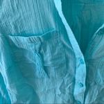 Banana Republic ⭐️ Sky Blue Gauze Long Sleeve Button Up Shirt Resort Wear Size XS Photo 2