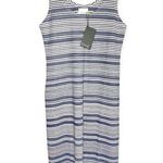 Lysse Mulholland Striped Sleeveless Knit Midi Tank Dress Blue White Large Photo 0