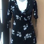 Amuse Society Simply Irresistible Black Floral Wrap Dress Size small Photo 2