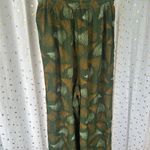 Noeau NWT Hoonanea Palapalai Leaves Palazzo Wide Leg Smocked Waist Pants L Green Size L Photo 4