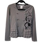 Disney Minnie Mouse Paris Zip Up Grey Sweater Parks XS WDW Photo 3