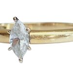 14K 14KT Marquise Cut Diamonique Cubic Zirconia Yellow Gold Ring Sz 8.75 Photo 1
