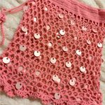 SheIn Pink Crochet cover up with sequins Photo 3
