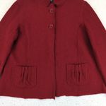Ashley B Bernardo Women's Red Wool Blend Bell Sleeve Button Front Jacket L Size L Photo 6