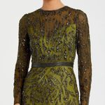 Mac Duggal  5124 Green Beaded Long Sleeve Evening Gown Size 6 Photo 3