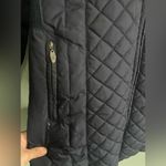 Esprit  Navy Long Line Quilted Spring Jacket Zipped in Hood Sz S Photo 1