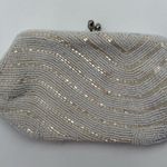 Vintage Unbranded Ivory Beaded Silver Clutch Evening Bag Small Dainty Photo 3